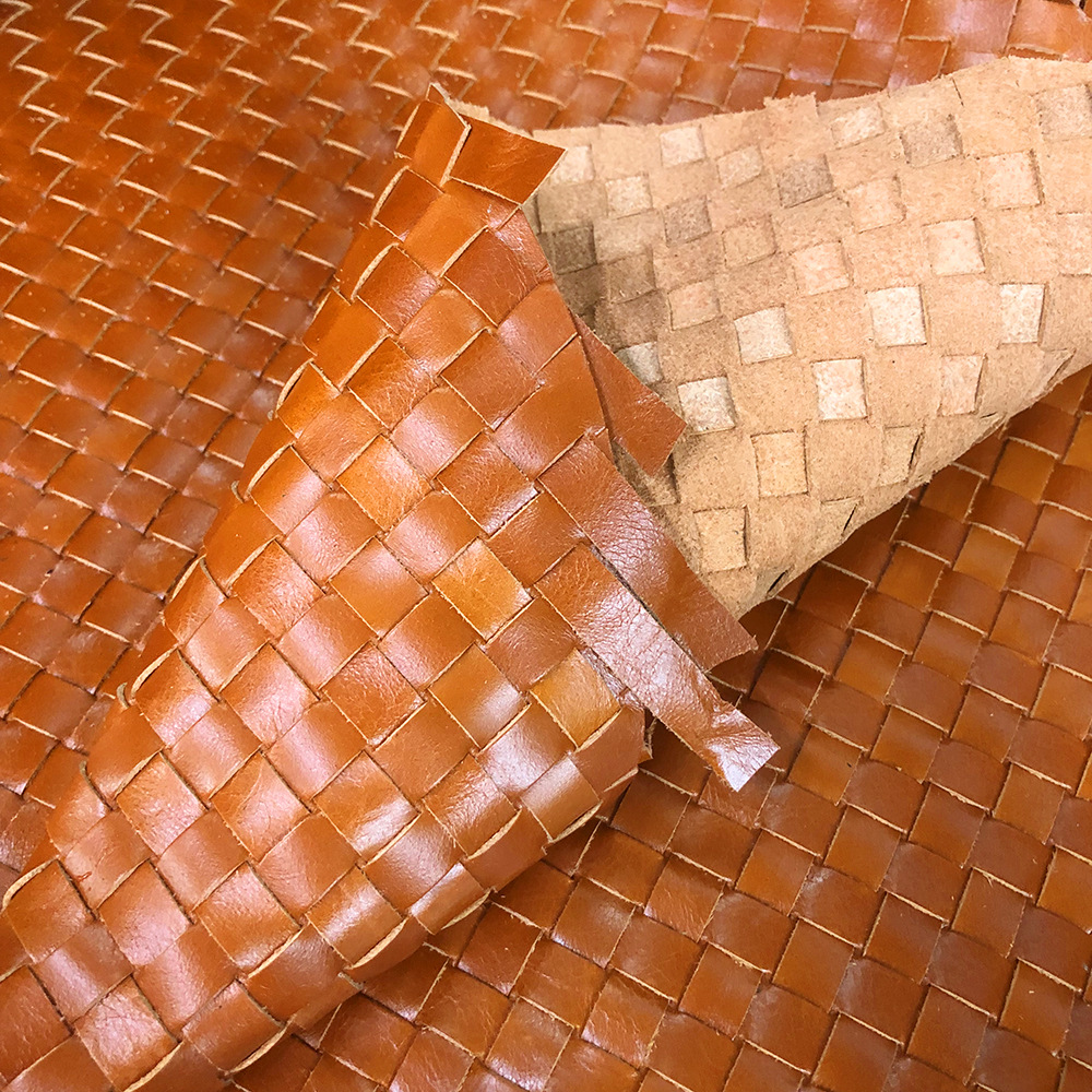 Woven Leather Panels for Furniture and Cabinet Inserts